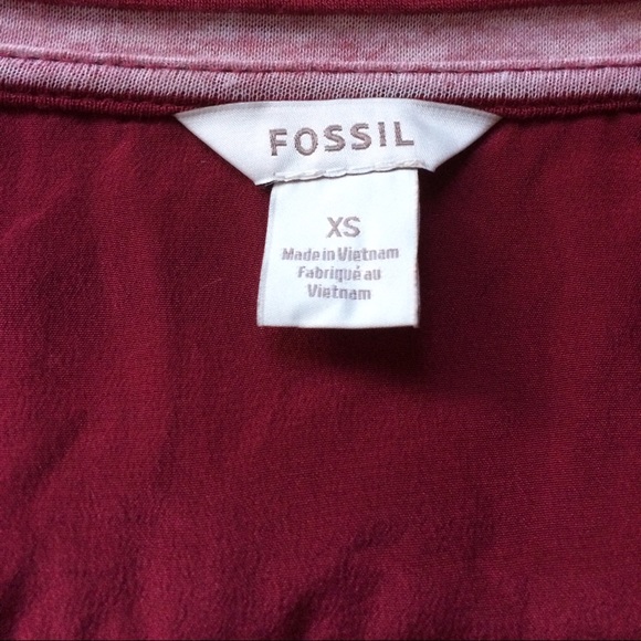 Fossil Round Hem Striped V-Neck Top - Picture 4 of 4